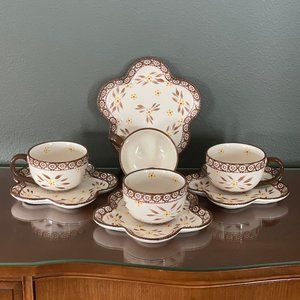 Temptations Old World 2pc Soup and Salad Plate Set-Brown